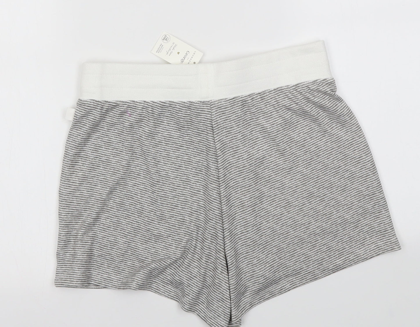 George Womens Grey Striped  Sweat Shorts Size 10