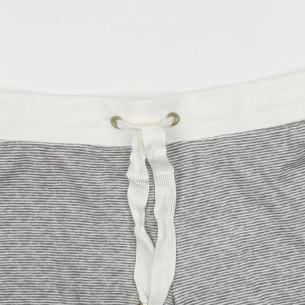 George Womens Grey Striped  Sweat Shorts Size 10