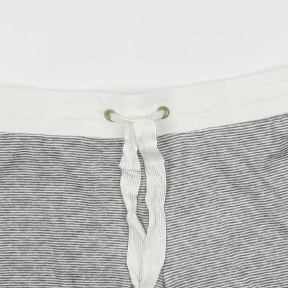 George Womens Grey Striped  Sweat Shorts Size 10