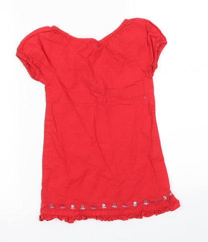 George Girls Red   T-Shirt Dress  Size 2-3 Years