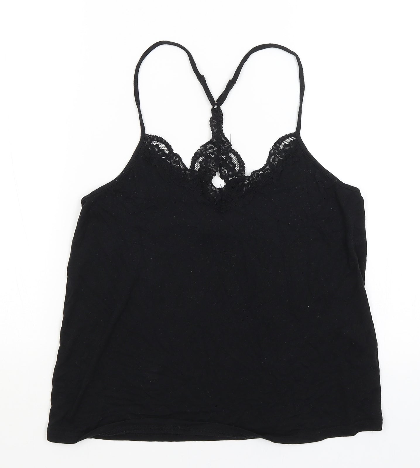 Womens UK Size S New Look Black Basic Tank