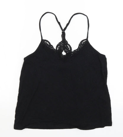 Womens UK Size S New Look Black Basic Tank