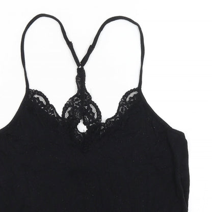 Womens UK Size S New Look Black Basic Tank