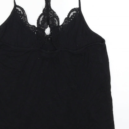 Womens UK Size S New Look Black Basic Tank
