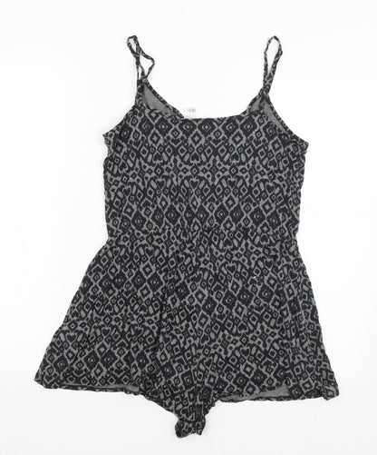 Divided Womens Grey Geometric  Playsuit One-Piece Size XS