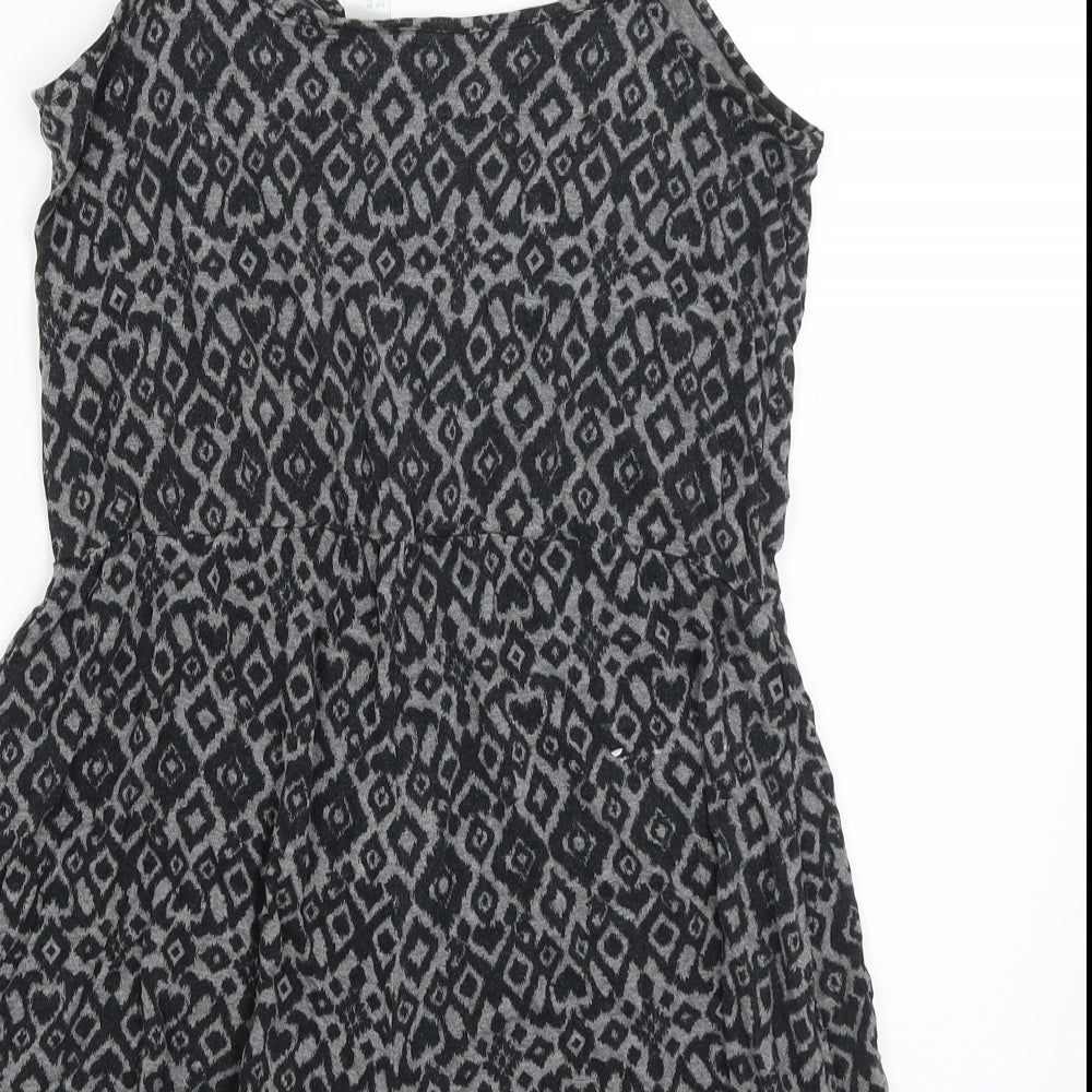 Divided Womens Grey Geometric  Playsuit One-Piece Size XS