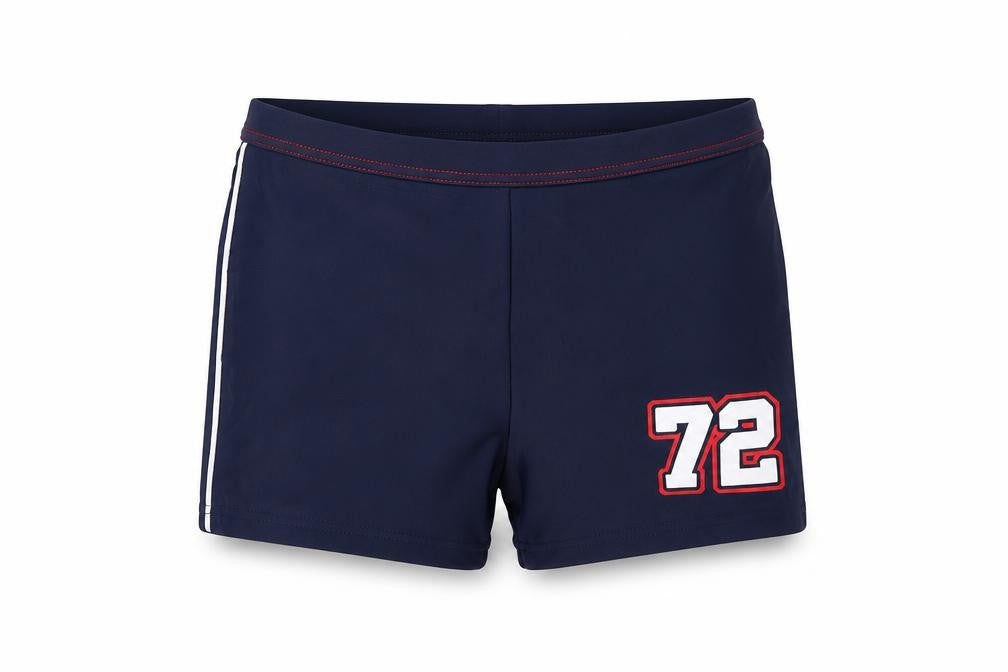 Front view of Tu girls’ blue compression shorts, size 9, years