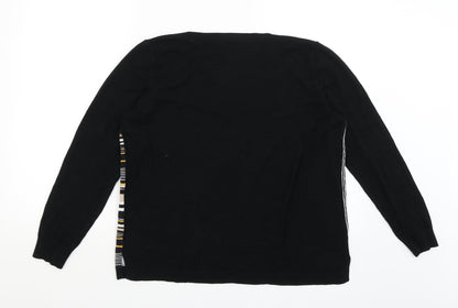 Womens UK Size L Papaya Black Pullover Jumper