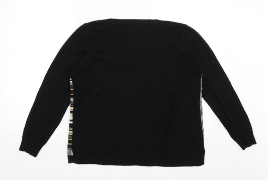 Womens UK Size L Papaya Black Pullover Jumper