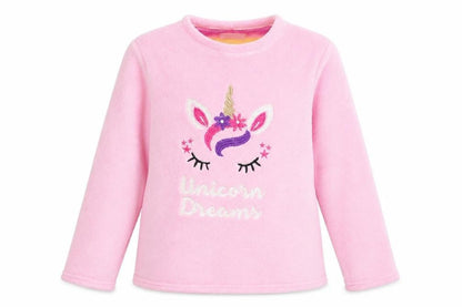 Front view of Unicorn Dreams women’s pink jumper, size M
