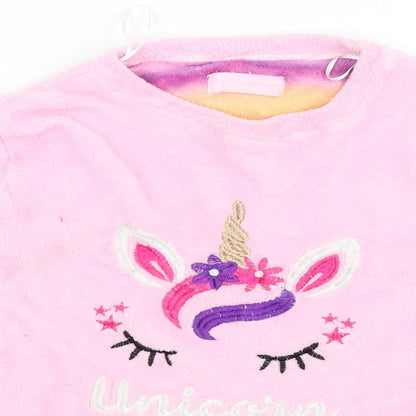 Close-up detail of Unicorn Dreams women’s pink jumper, size M