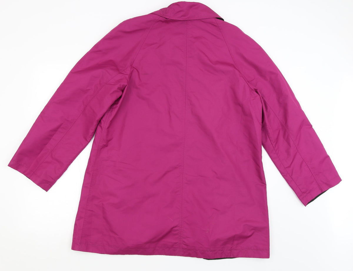Back view of Centrigrade women’s purple rain coat coat, size M