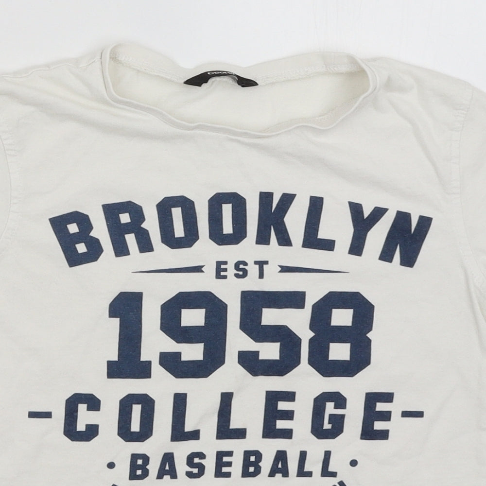 George Boys White   Basic T-Shirt Size 8-9 Years