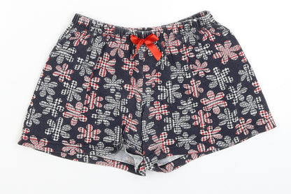 Wonder Womens Blue Floral  Hot Pants Shorts Size S