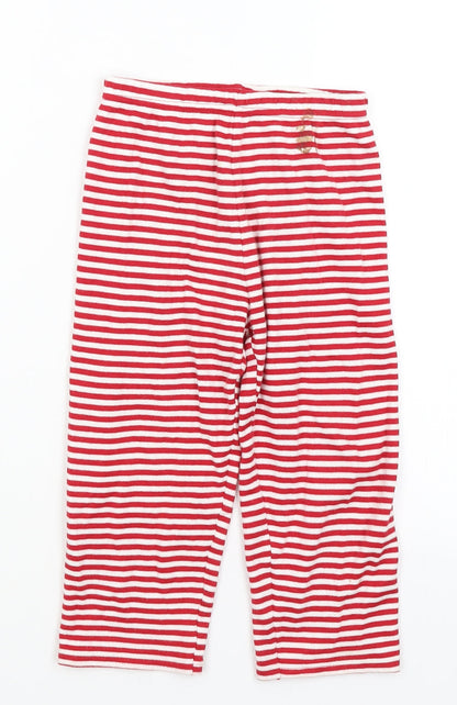 Preworn Girls Red Striped  Capri Pyjama Pants Size 3-4 Years