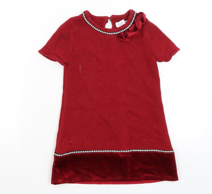 Miss Mona Mouse Girls Red   Jumper Dress  Size 3-4 Years
