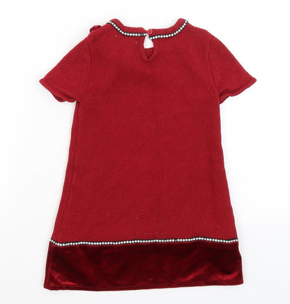 Miss Mona Mouse Girls Red   Jumper Dress  Size 3-4 Years