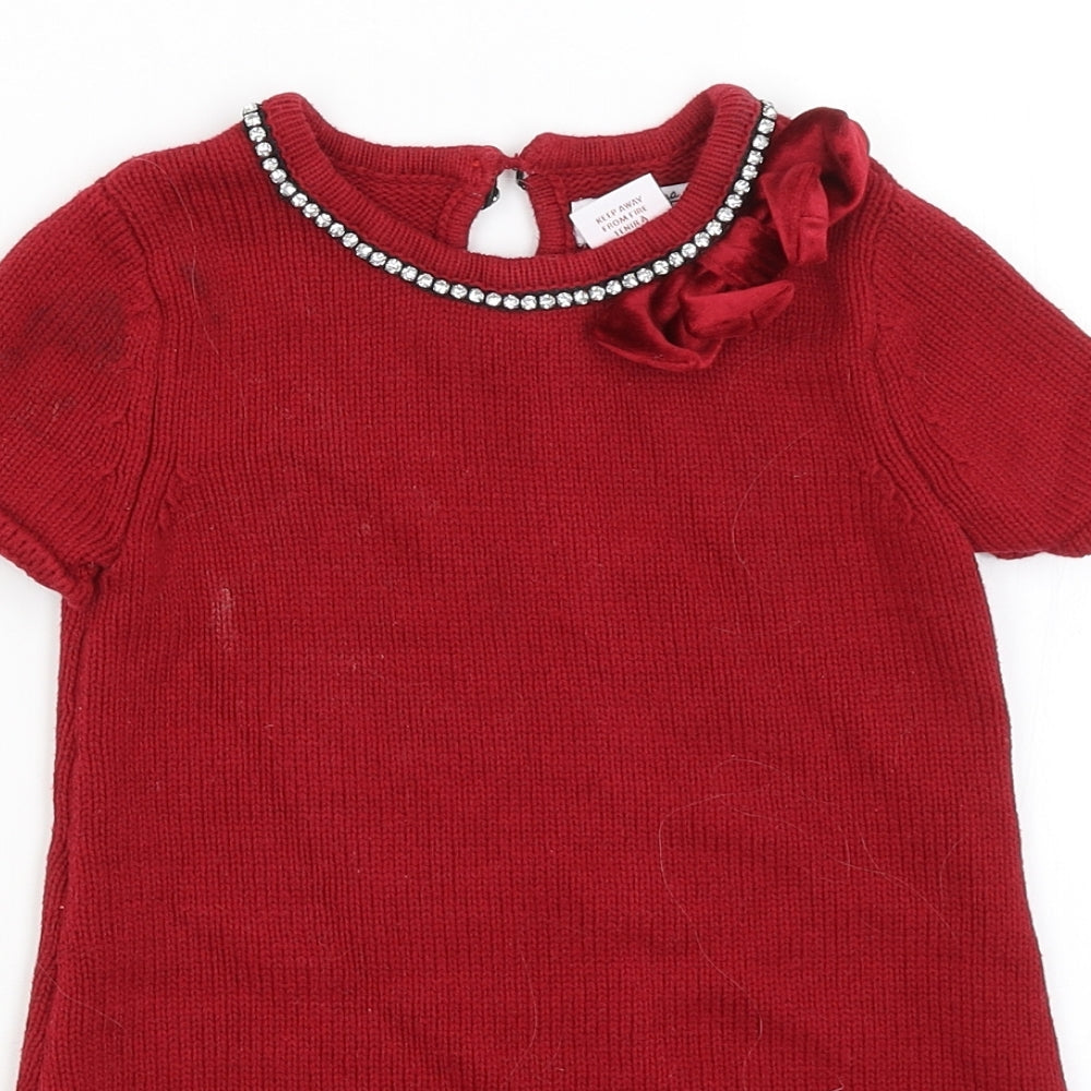 Miss Mona Mouse Girls Red   Jumper Dress  Size 3-4 Years