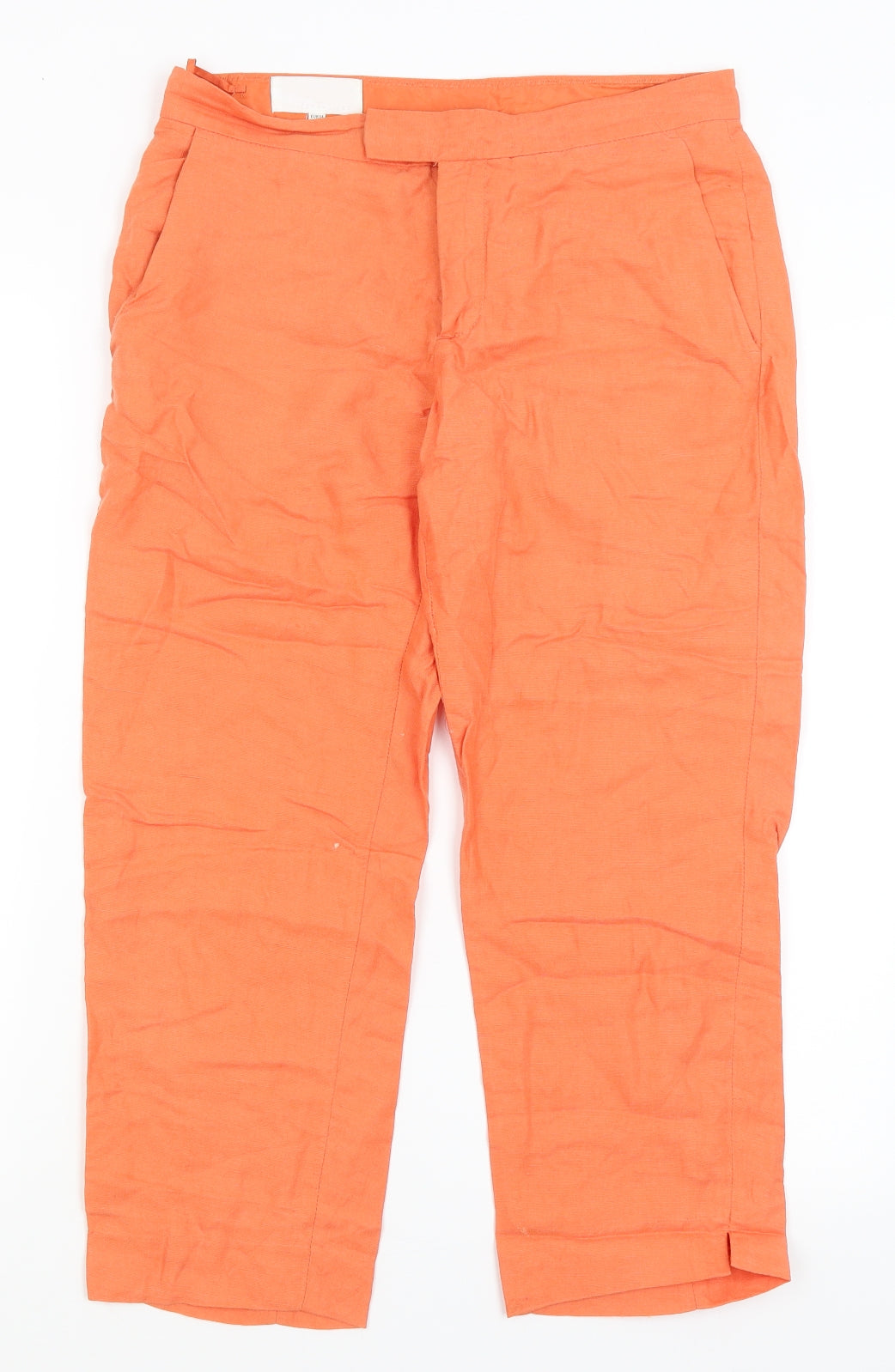 Womens UK Size 8 In Wear Regular Fit Cropped Orange Trousers