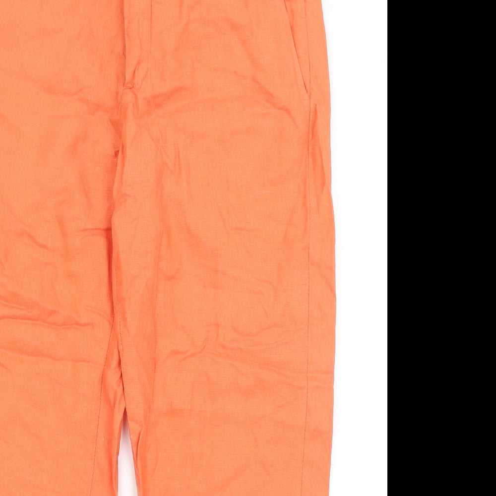 Womens UK Size 8 In Wear Regular Fit Cropped Orange Trousers