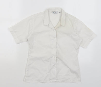 Additional front view of Trutex girls’ white basic button-up, size 11, years