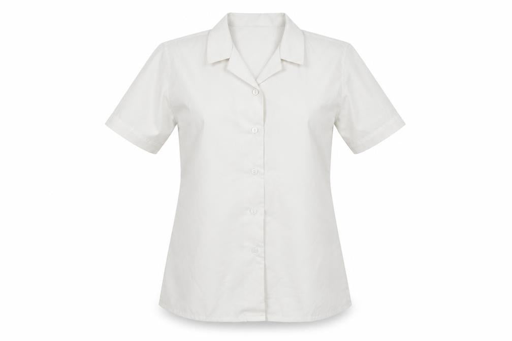 Front view of Trutex girls’ white basic button-up, size 11, years