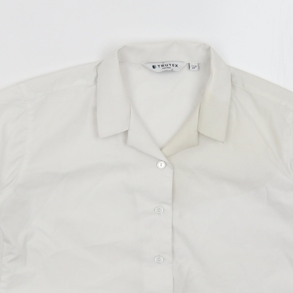 Close-up detail of Trutex girls’ white basic button-up, size 11, years