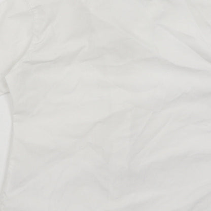 Brand and care label for Trutex girls’ white basic button-up, size 11, years