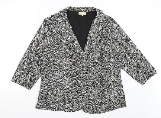 Papaya Womens Black Animal Print  Jacket Blazer Size 20