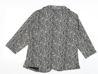 Papaya Womens Black Animal Print  Jacket Blazer Size 20