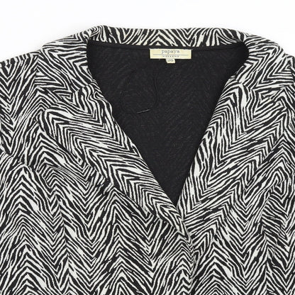 Papaya Womens Black Animal Print  Jacket Blazer Size 20