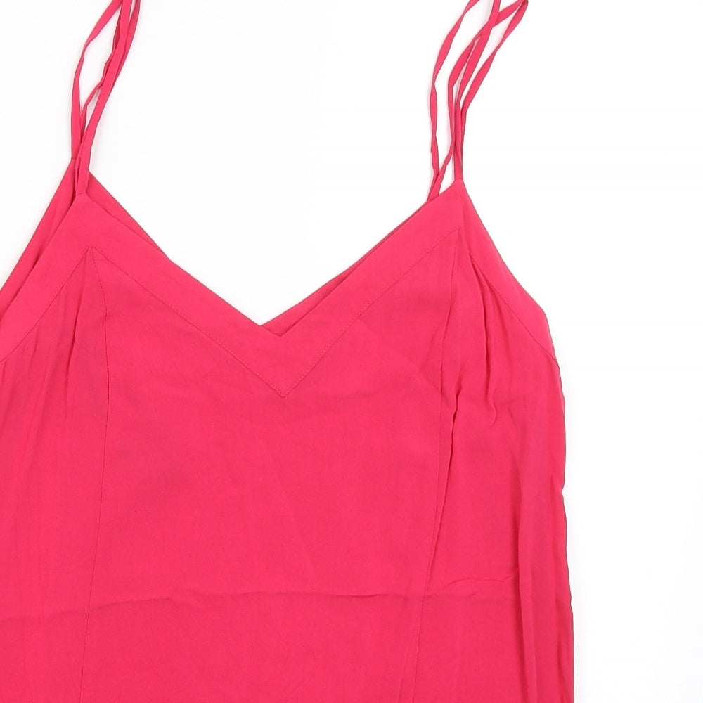 Womens UK Size 14 Warehouse Pink Basic Tank