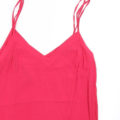 Womens UK Size 14 Warehouse Pink Basic Tank