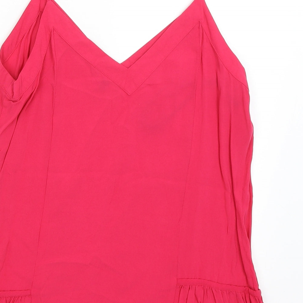 Womens UK Size 14 Warehouse Pink Basic Tank