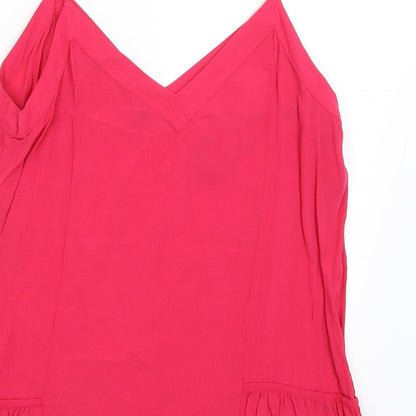 Womens UK Size 14 Warehouse Pink Basic Tank