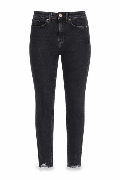 Front view of Marks & Spencer women’s grey skinny jeans, size UK 8, 25-inch leg