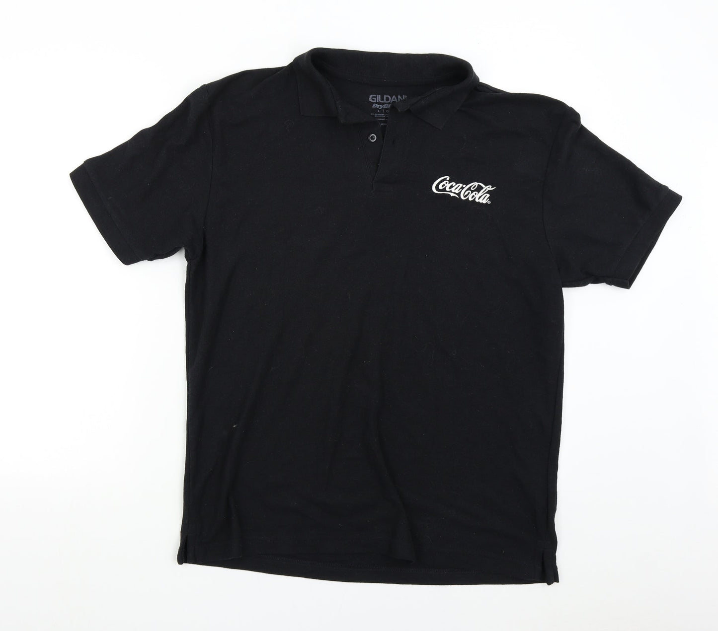 Gildan Mens Black    Polo Size L  - Coca-Cola