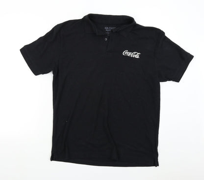 Gildan Mens Black    Polo Size L  - Coca-Cola