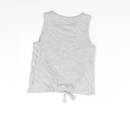 Pep & Co Girls Grey   Basic Tank Size 9-10 Years  - Flamingo Paradise