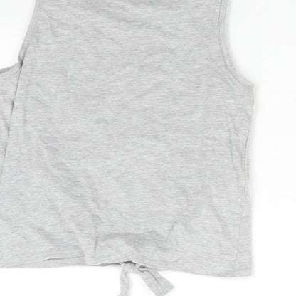Pep & Co Girls Grey   Basic Tank Size 9-10 Years  - Flamingo Paradise