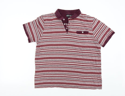 Sandstone & Co Mens Red Striped   Polo Size M