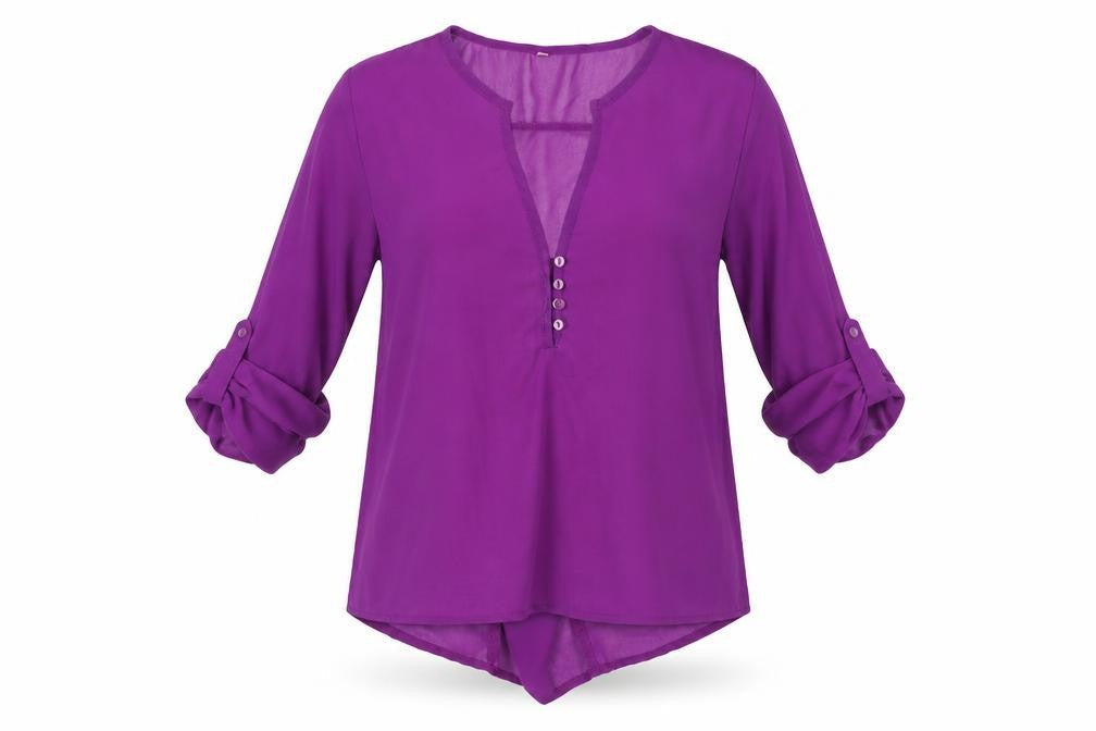 Womens UK Size S Preworn Purple Basic Blouse