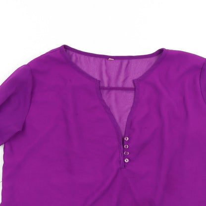 Womens UK Size S Preworn Purple Basic Blouse