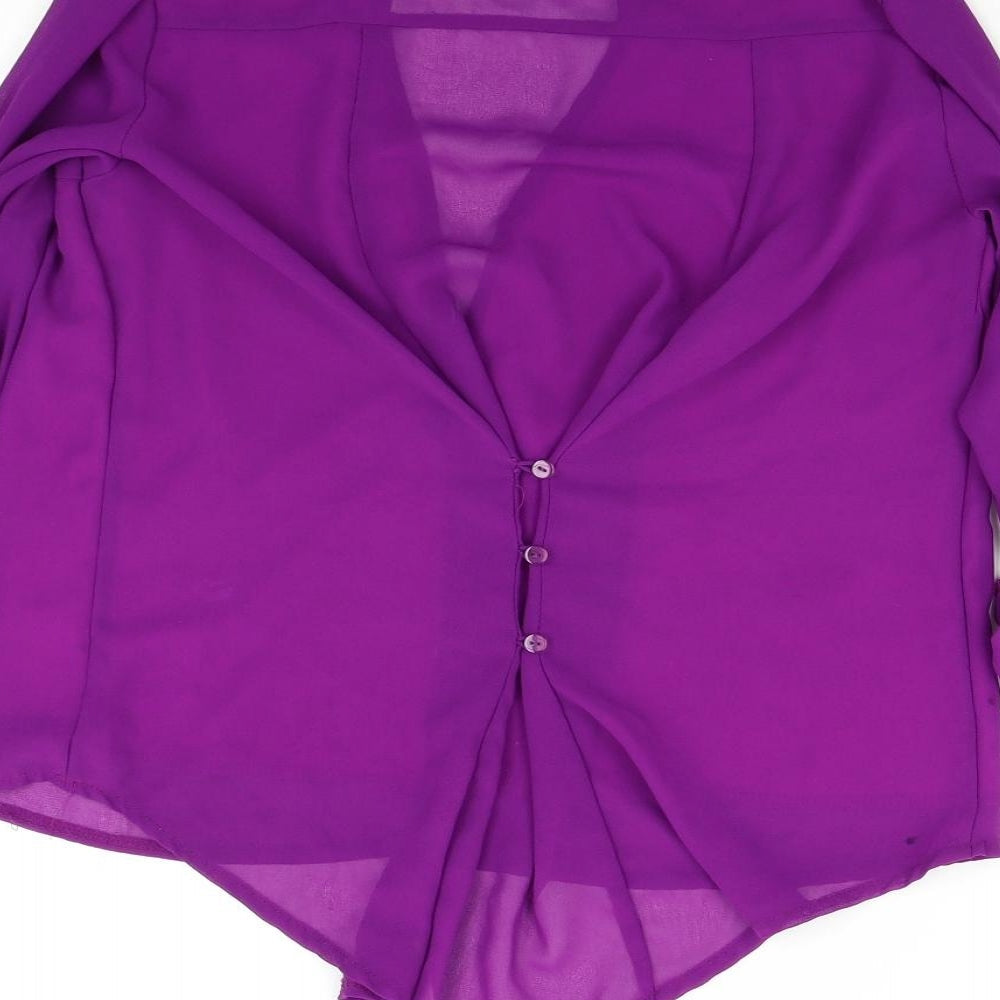 Womens UK Size S Preworn Purple Basic Blouse
