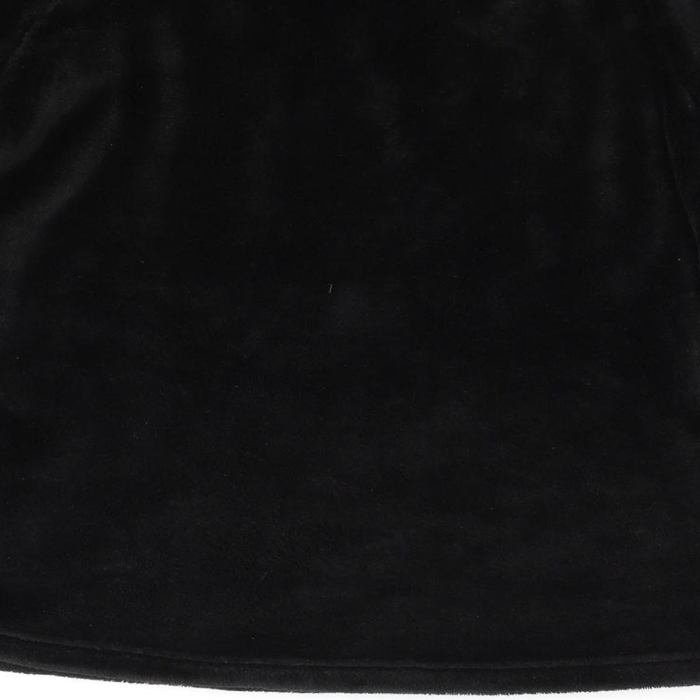 Brand and care label for Marks & Spencer women’s black solid fleece top pyjama top, size UK 8, - skunk