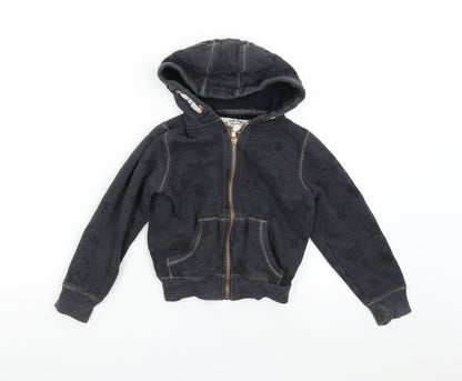 M&S Boys Grey   Full Zip Hoodie Size 6-7 Years  - Stars