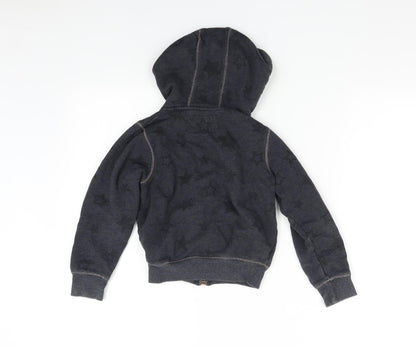 M&S Boys Grey   Full Zip Hoodie Size 6-7 Years  - Stars