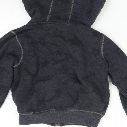 M&S Boys Grey   Full Zip Hoodie Size 6-7 Years  - Stars