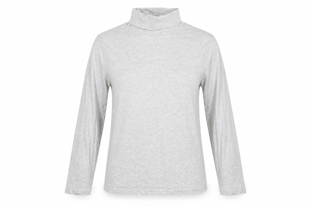 Front view of Up Fashion women’s grey basic t-shirt, size XL