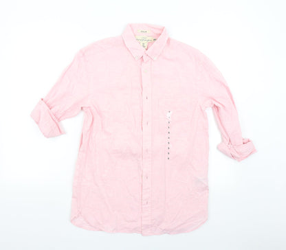 Mens UK Size S H&M Pink  Button-Up 3/4 Sleeve Casual Shirt